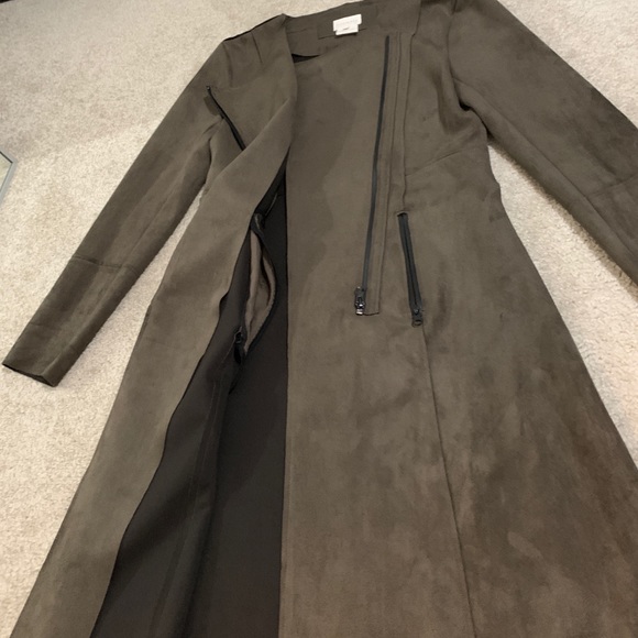 Olive Green Vegan Suede Jacket - Picture 5 of 8